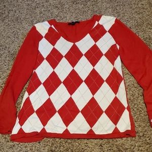 Tommy Hilfiger Plaid V Neck Sweater